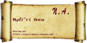Nyári Anna névjegykártya