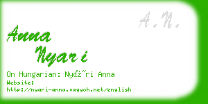 anna nyari business card